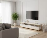Meuble TV moderne avec portes et tiroirs de rangement compartimentée pour le salon , couloir et chambre – Image 5