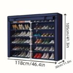 Étagère à chaussures en métal avec housse anti poussière – Image 2